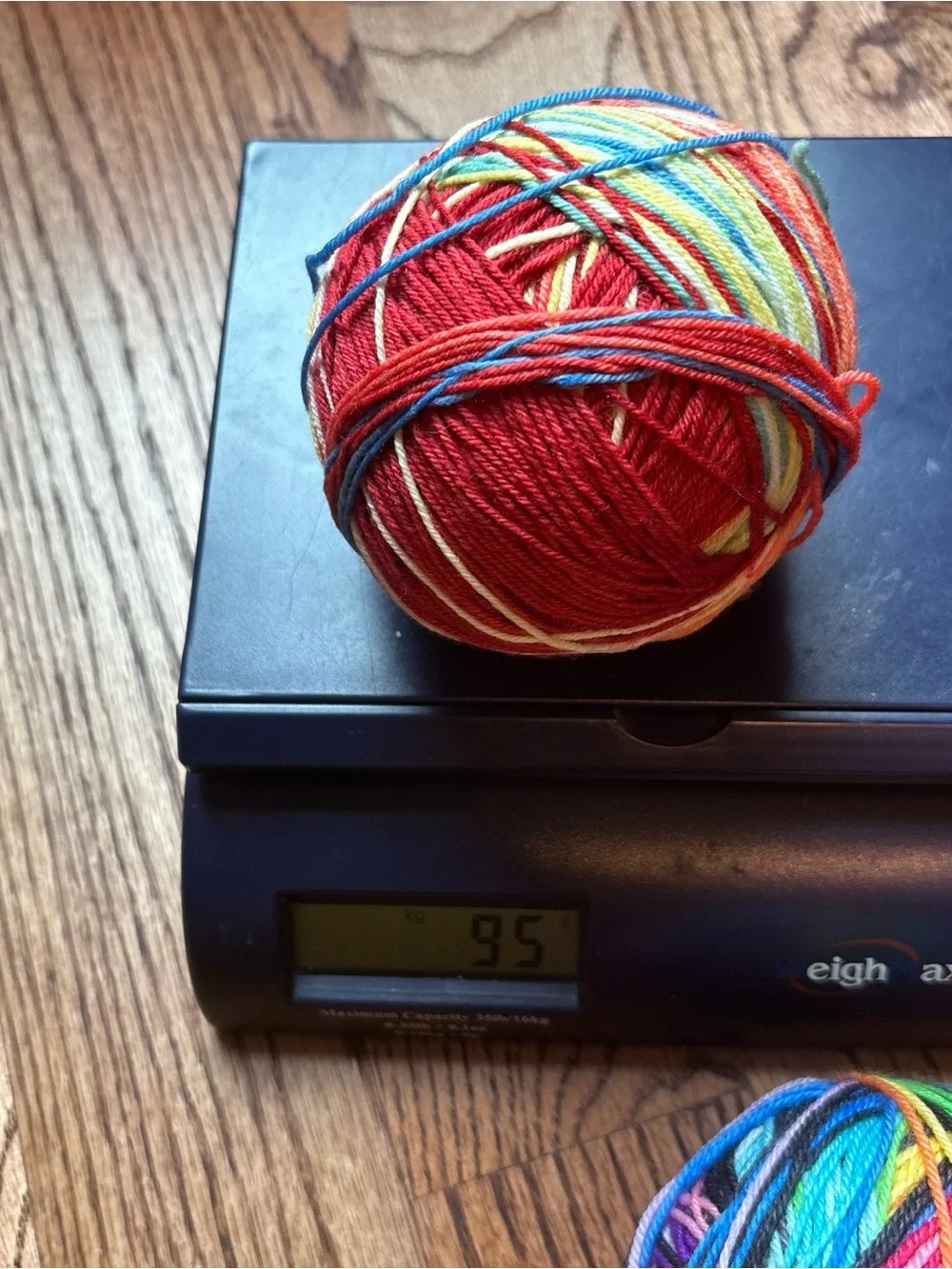 Yarn Fingering Weight Sock 95g Red Blue Green Wool Blend Knit Hand Dyed Indie